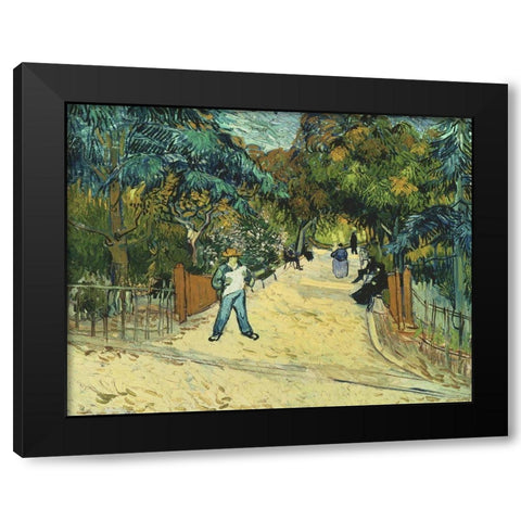 Entrance to the Public Gardens in Arle Black Modern Wood Framed Art Print with Double Matting by van Gogh, Vincent