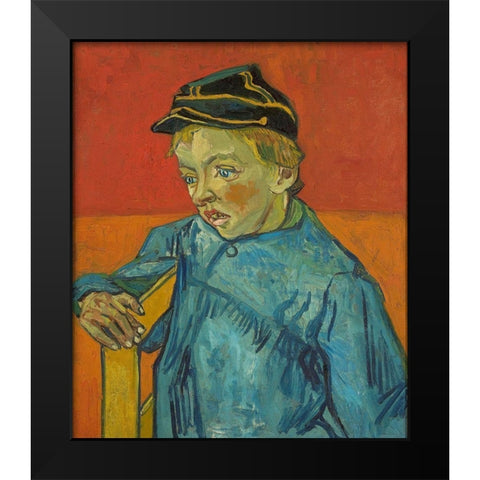 The Schoolboy Black Modern Wood Framed Art Print by van Gogh, Vincent