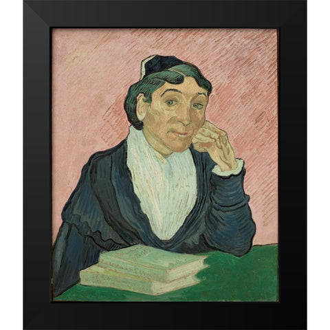 The Woman from Arles Black Modern Wood Framed Art Print by van Gogh, Vincent