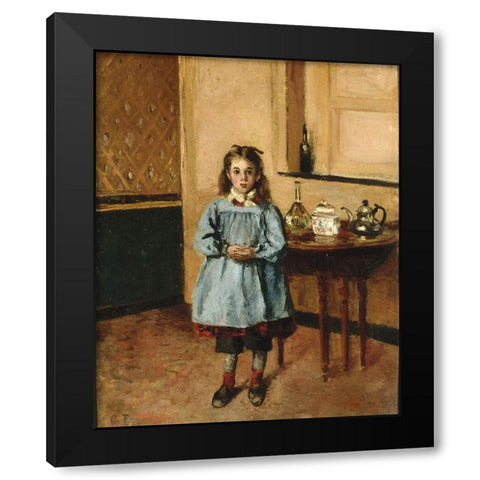 Minette Black Modern Wood Framed Art Print with Double Matting by Pissarro, Camille