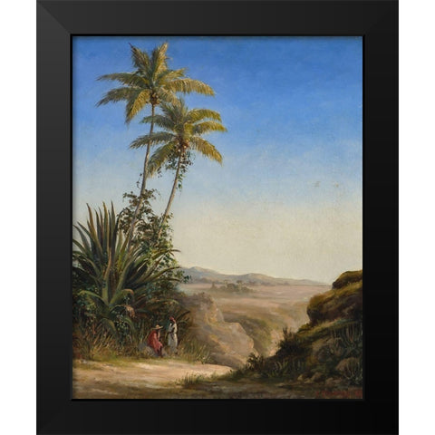 Landscape, St. Thomas Black Modern Wood Framed Art Print by Pissarro, Camille