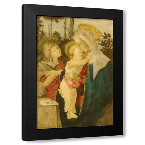 Copy after Botticelli Black Modern Wood Framed Art Print by Weir, J Alden
