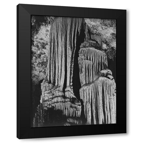 Rock formations in the Kings Chamber. Carlsbad Caverns National Park New Mexico Black Modern Wood Framed Art Print by Adams, Ansel