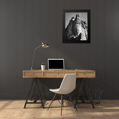 Rock formation-Zion National Park-Utah Black Modern Wood Framed Art Print by Adams, Ansel