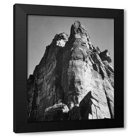 Rock formation-Zion National Park-Utah Black Modern Wood Framed Art Print by Adams, Ansel