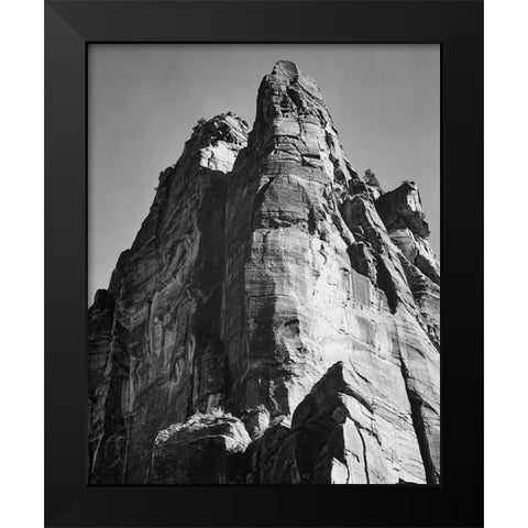Rock formation-Zion National Park-Utah Black Modern Wood Framed Art Print by Adams, Ansel