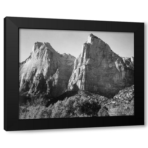 Court of the Patriarchs-Zion National Park-Utah Black Modern Wood Framed Art Print with Double Matting by Adams, Ansel
