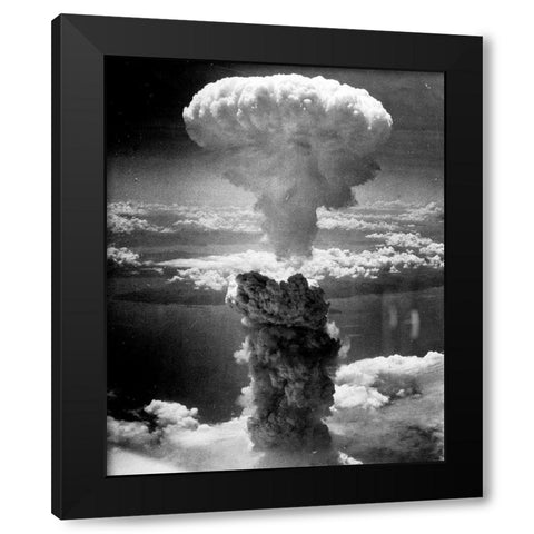 The atomic cloud over Nagasaki Black Modern Wood Framed Art Print with Double Matting by Levy, Charles