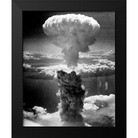 The atomic cloud over Nagasaki Black Modern Wood Framed Art Print by Levy, Charles