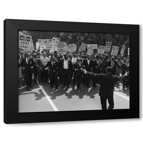 Civil Rights March on Washington-D.C. 1963 Black Modern Wood Framed Art Print with Double Matting by U.S. Archives