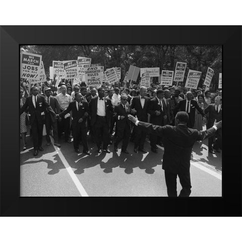 Civil Rights March on Washington-D.C. 1963 Black Modern Wood Framed Art Print by U.S. Archives