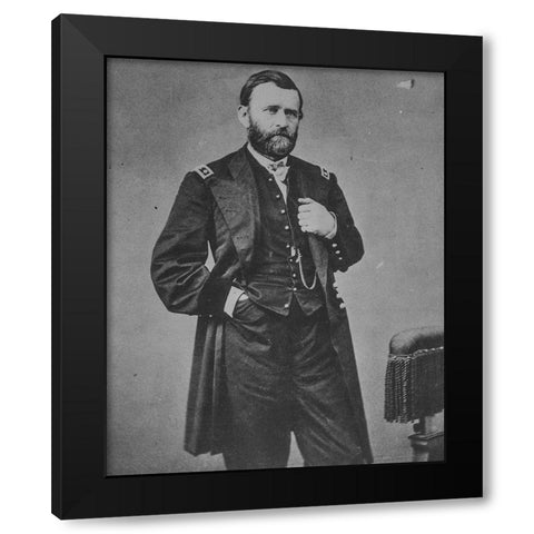 Gen. U.S. Grant Black Modern Wood Framed Art Print with Double Matting by Brady, Matthew