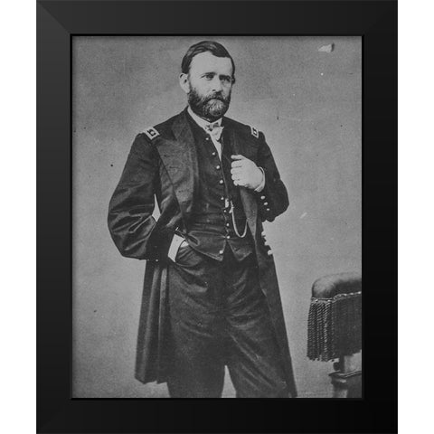 Gen. U.S. Grant Black Modern Wood Framed Art Print by Brady, Matthew