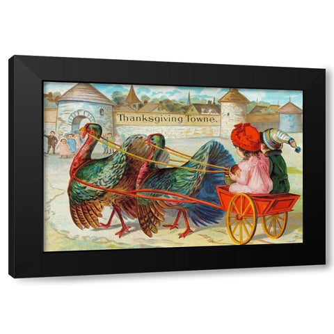 Thanksgiving Towne. We are a comin Black Modern Wood Framed Art Print with Double Matting by Missouri History Museum