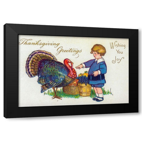 Thanksgiving Greetings. Wishing You Joy Black Modern Wood Framed Art Print with Double Matting by Missouri History Museum