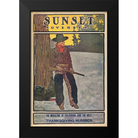 Thanksgiving Number, November Black Modern Wood Framed Art Print by Sunset Magazine