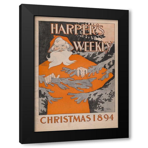 Christmas 1894 Black Modern Wood Framed Art Print by Harper''s Weekly