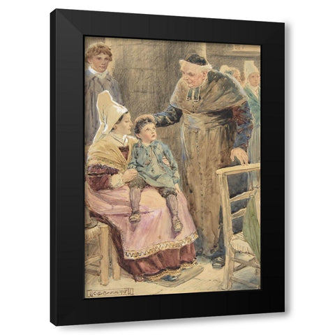 Illustration 8 for Little Peter A Christmas Morality for Children of Any Age Black Modern Wood Framed Art Print by Brock, Charles Edmund