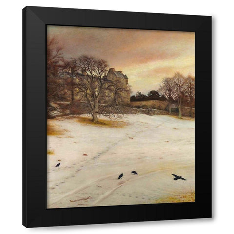 Christmas Eve Black Modern Wood Framed Art Print with Double Matting by Millais, John Everett