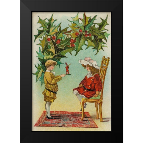 I wish you a Merry Christmas Black Modern Wood Framed Art Print by Missouri History Museum