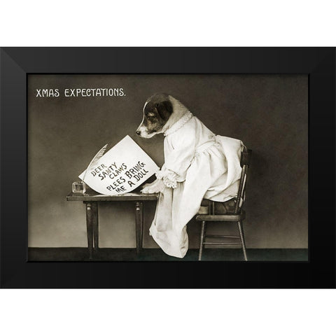 Xmas expectations Black Modern Wood Framed Art Print by Wallach, Miriam and Ira D