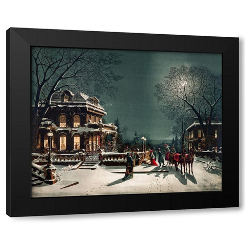 Christmas Eve Black Modern Wood Framed Art Print with Double Matting by Joseph Hoover & Sons Co