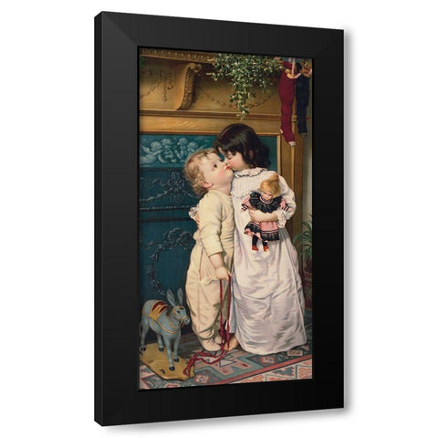 Under the Mistletoe Black Modern Wood Framed Art Print by Library of Congress