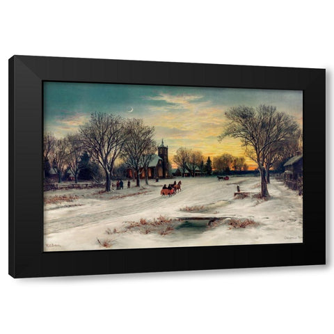 Christmas Eve Black Modern Wood Framed Art Print with Double Matting by Bauer, W. C.
