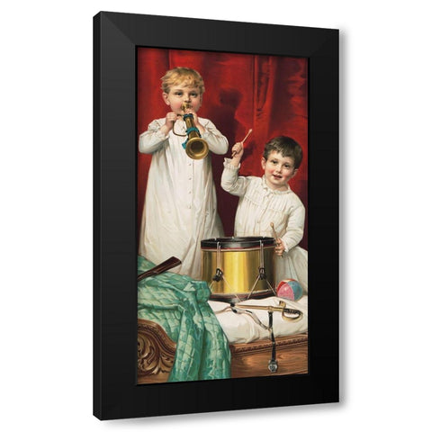 Christmas Joys Black Modern Wood Framed Art Print with Double Matting by American Lithographic Co