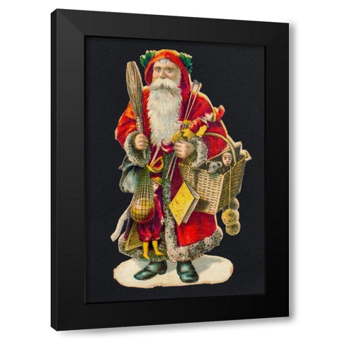 Santa Claus with a Basket of Toys Black Modern Wood Framed Art Print with Double Matting by Library of Congress