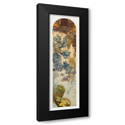 Stained glass box for the Fouquet jewelry store Black Modern Wood Framed Art Print with Double Matting by Mucha, Alphonse