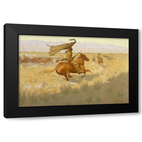 Change of Ownership Black Modern Wood Framed Art Print with Double Matting by Remington, Frederic