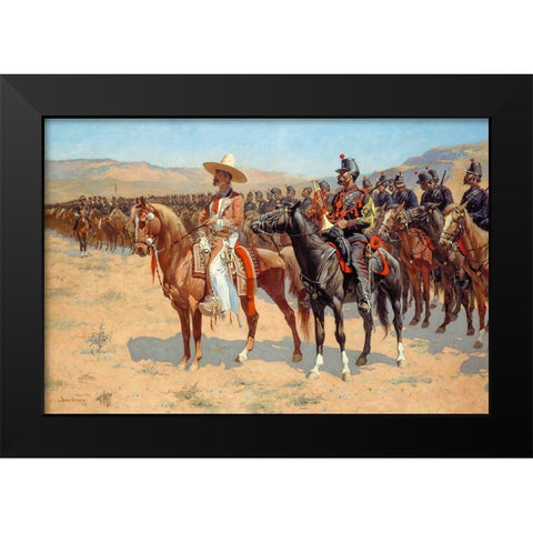 The Mexican Major Black Modern Wood Framed Art Print by Remington, Frederic