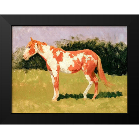 Pinto horse Black Modern Wood Framed Art Print by Remington, Frederic