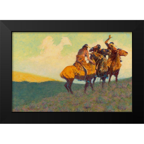 With the eye of the mind Black Modern Wood Framed Art Print by Remington, Frederic