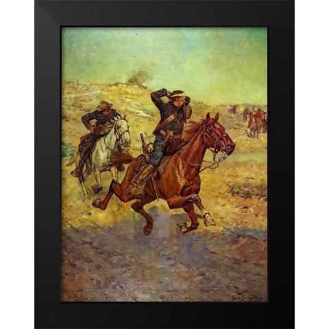 Going for Reinforcements Black Modern Wood Framed Art Print by Shreyvogel, Charles