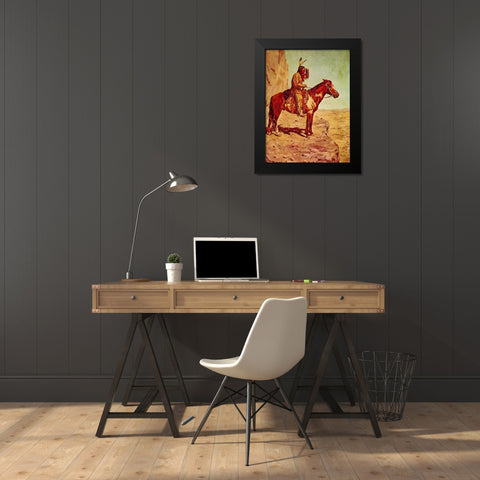 The Scout Black Modern Wood Framed Art Print by Shreyvogel, Charles