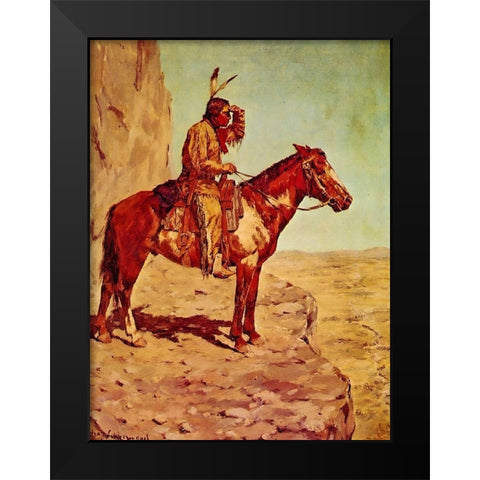 The Scout Black Modern Wood Framed Art Print by Shreyvogel, Charles