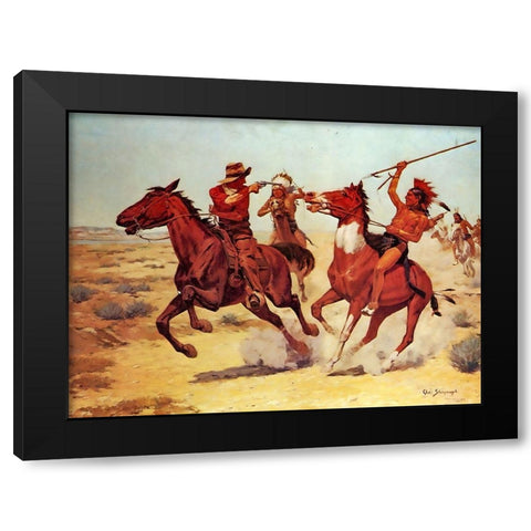 Hard Pushed Black Modern Wood Framed Art Print with Double Matting by Shreyvogel, Charles