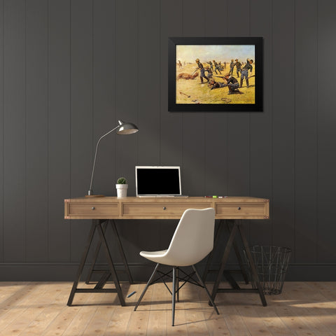 The Skirmish Line Black Modern Wood Framed Art Print by Shreyvogel, Charles