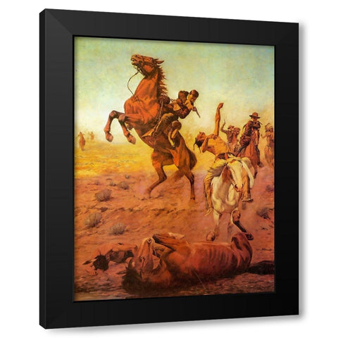 Fight For Water Black Modern Wood Framed Art Print with Double Matting by Shreyvogel, Charles