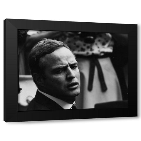 Civil Rights March on Washington-D.C. Actor Marlon Brando Black Modern Wood Framed Art Print with Double Matting by U.S. Archives