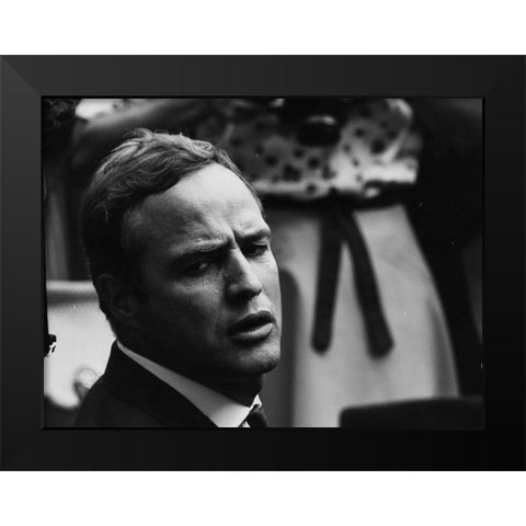 Civil Rights March on Washington-D.C. Actor Marlon Brando Black Modern Wood Framed Art Print by U.S. Archives