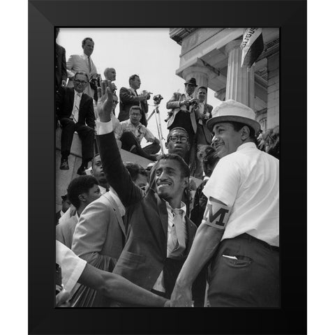 Civil Rights March on Washington-D.C. Actor Sammy Davis-Jr Black Modern Wood Framed Art Print by U.S. Archives