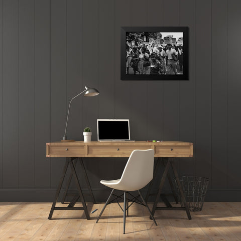 Photograph of the Civil Rights March on Washington Black Modern Wood Framed Art Print by U.S. Archives