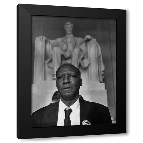 Civil Rights March on Washington-D.C. A. Philip Randolph-Organizer of the Demonstration Black Modern Wood Framed Art Print by U.S. Archives