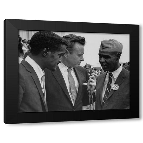 Civil Rights March on Washington-D.C. Sammy Davis-Jr.-actor Black Modern Wood Framed Art Print by U.S. Archives