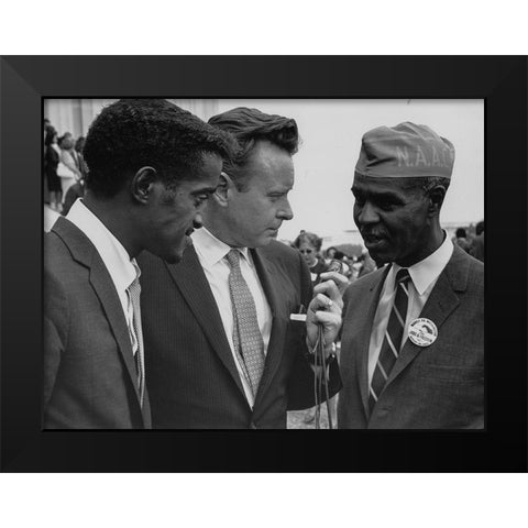 Civil Rights March on Washington-D.C. Sammy Davis-Jr.-actor Black Modern Wood Framed Art Print by U.S. Archives