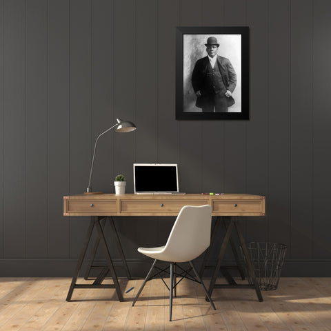 Jack Johnson the first African American world heavyweight champion boxer Black Modern Wood Framed Art Print by U.S. Archives