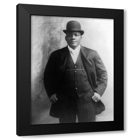 Jack Johnson the first African American world heavyweight champion boxer Black Modern Wood Framed Art Print by U.S. Archives